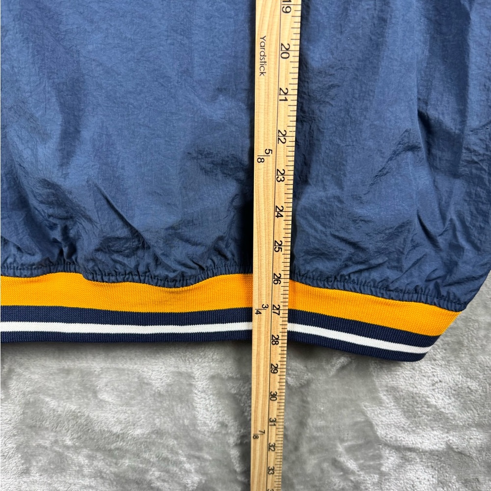 Vintage Nike Big Swoosh Windbreaker Pullover Pockets Navy Mens Large 90s Ribbed - Picture 15 of 16